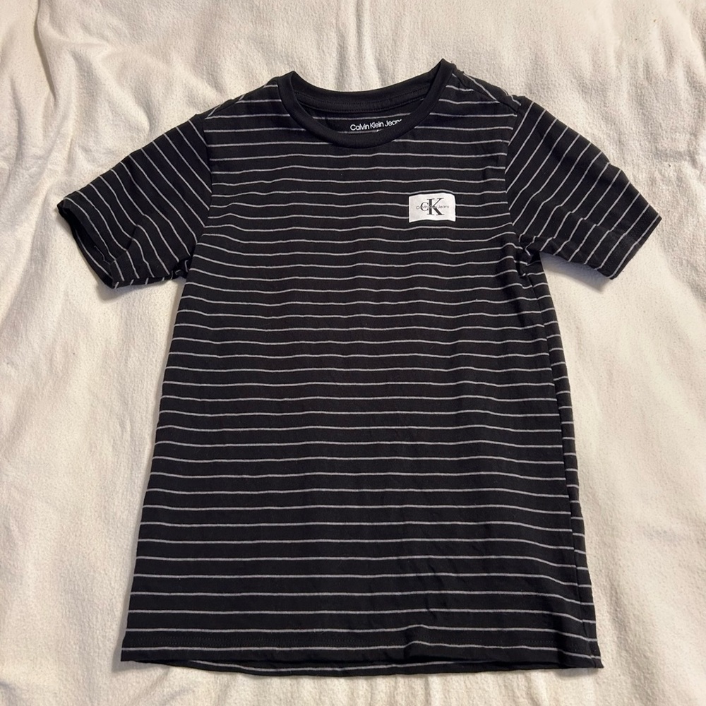 Calvin‎ Klein Jeans Black and White Striped Short Sleeve Tee